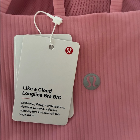 Lululemon Like a Cloud Longline Ribbed Bra Pink Tide EUC size 8 B/C cup - Picture 6 of 10